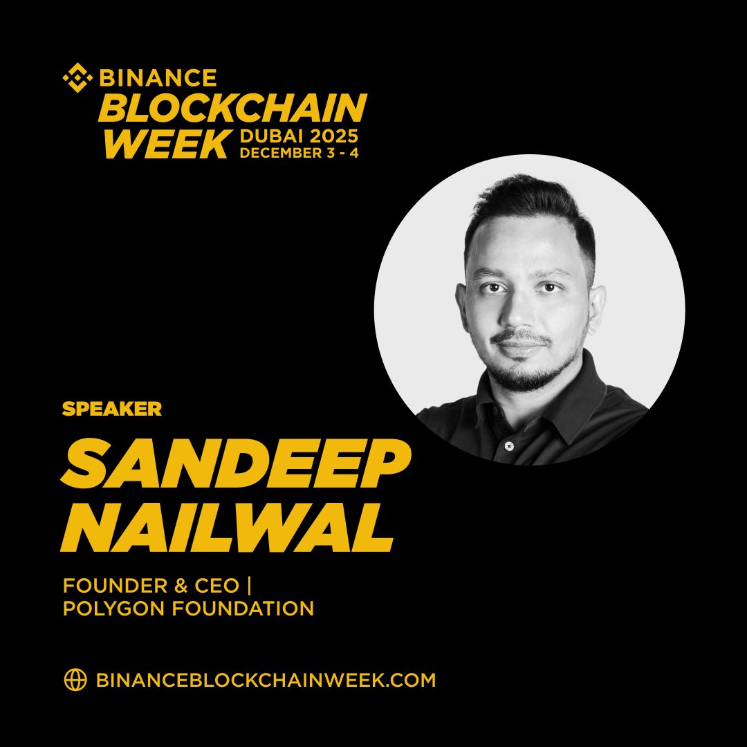 binance's tweet image. Welcome @sandeepnailwal, Co-Founder of @0xPolygon, to #BinanceBlockchainWeek!

Hear firsthand about Web3 Architecture: An Exponential Build and the future of Web3 infrastructure from a true ecosystem builder.