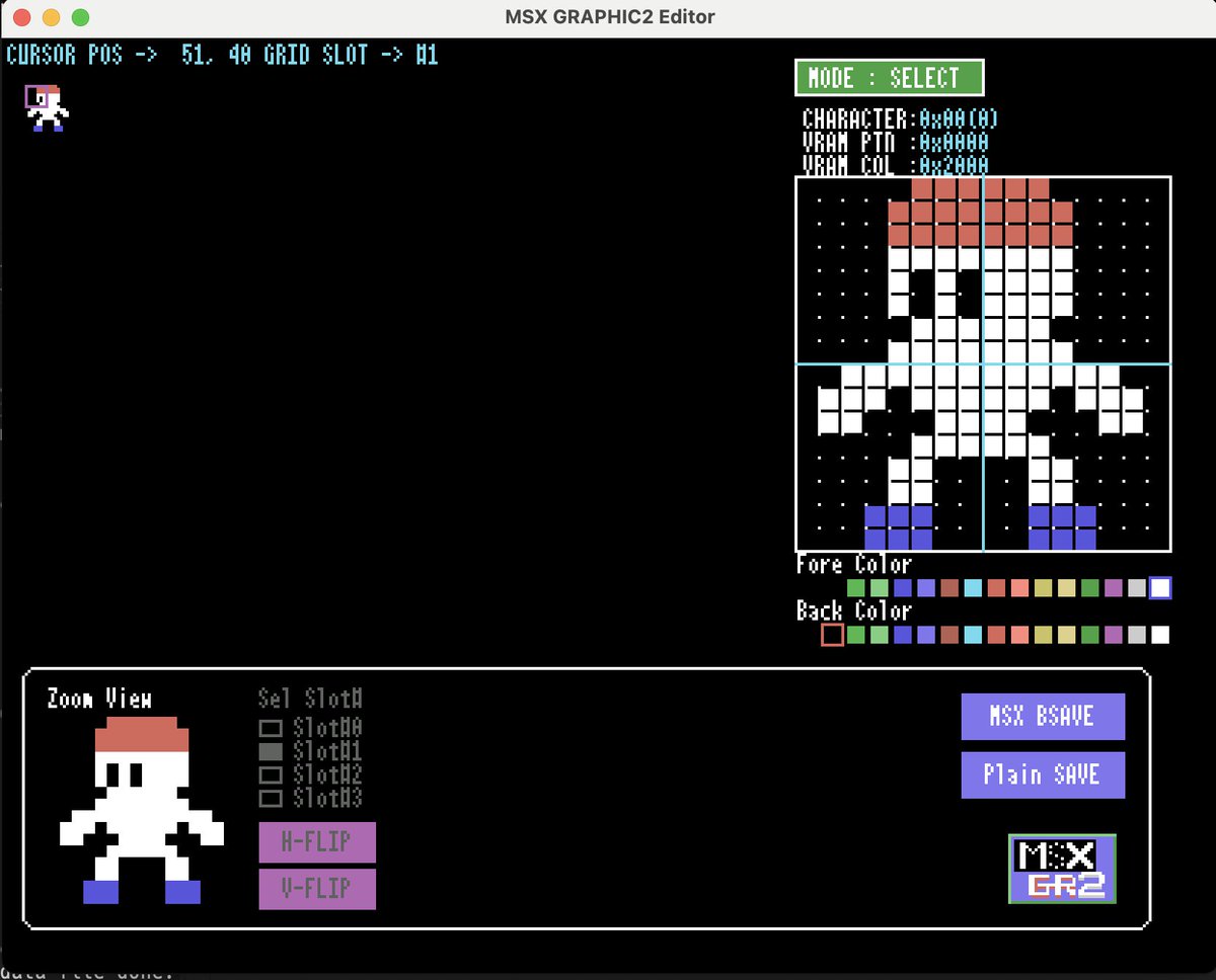 微調整した。
そして、できた。githubにコミットした。

MSX GRAPHIC2 Editor
github.com/sailorman-msx/…

#pyxel 
#MSX 
#シンプルなMSXSCREEN2エディタ