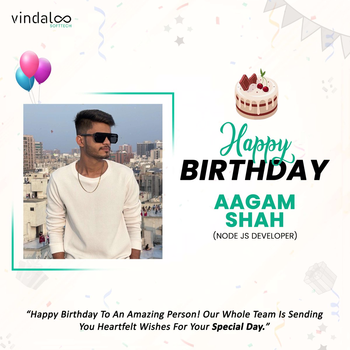 V_softtech's tweet image. Cheers to another year around the sun! Wishing you a very happy birthday, Aagam !!

You bring not only technical skill but also a great spirit of teamwork that uplifts everyone around you.

Keep shining, keep inspiring, and keep being your awesome self, Aagam!