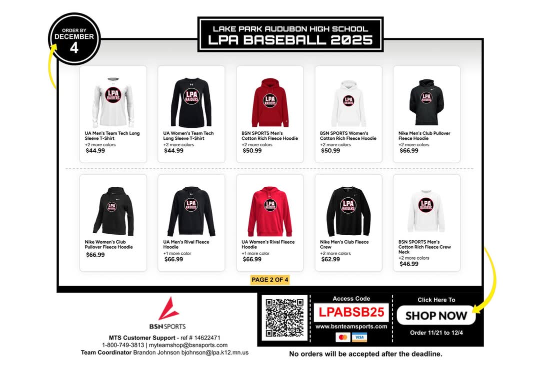 LPABaseball's tweet image. The LPA Baseball Merchandise Store 2025 is now open!
        
OUR SHOP DETAILS - Shop Now: bsnteamsports.com/shop/LPABSB25
 
Store Open From: November 21 -  December 4, 2025