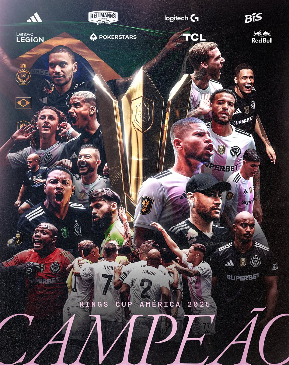FURIA's tweet image. SOMOS OS CAMPEÕES DA #KingsCup América! 🏆

ISSO AQUI É A FURIA! TEM QUE RESPEITAR.
NA GARRA, NA RAÇA. RESILIÊNCIA!

A PANTERA LEVANTA TAÇA!

#FURIAFC 4️⃣x3️⃣ de virada contra o Peluche Caligari.

PELO BRASIL! POR TODO MUNDO QUE TORCEU NA MADRUGADA! 🇧🇷

É OFICIALMENTE #DIADEFURIA