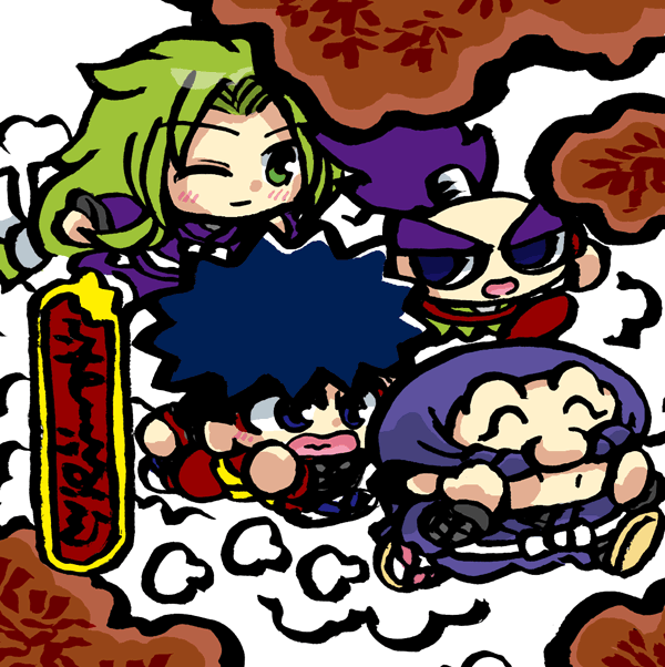 がんばれゴエモンのイラスト描く。ゴエモンご一行さま。