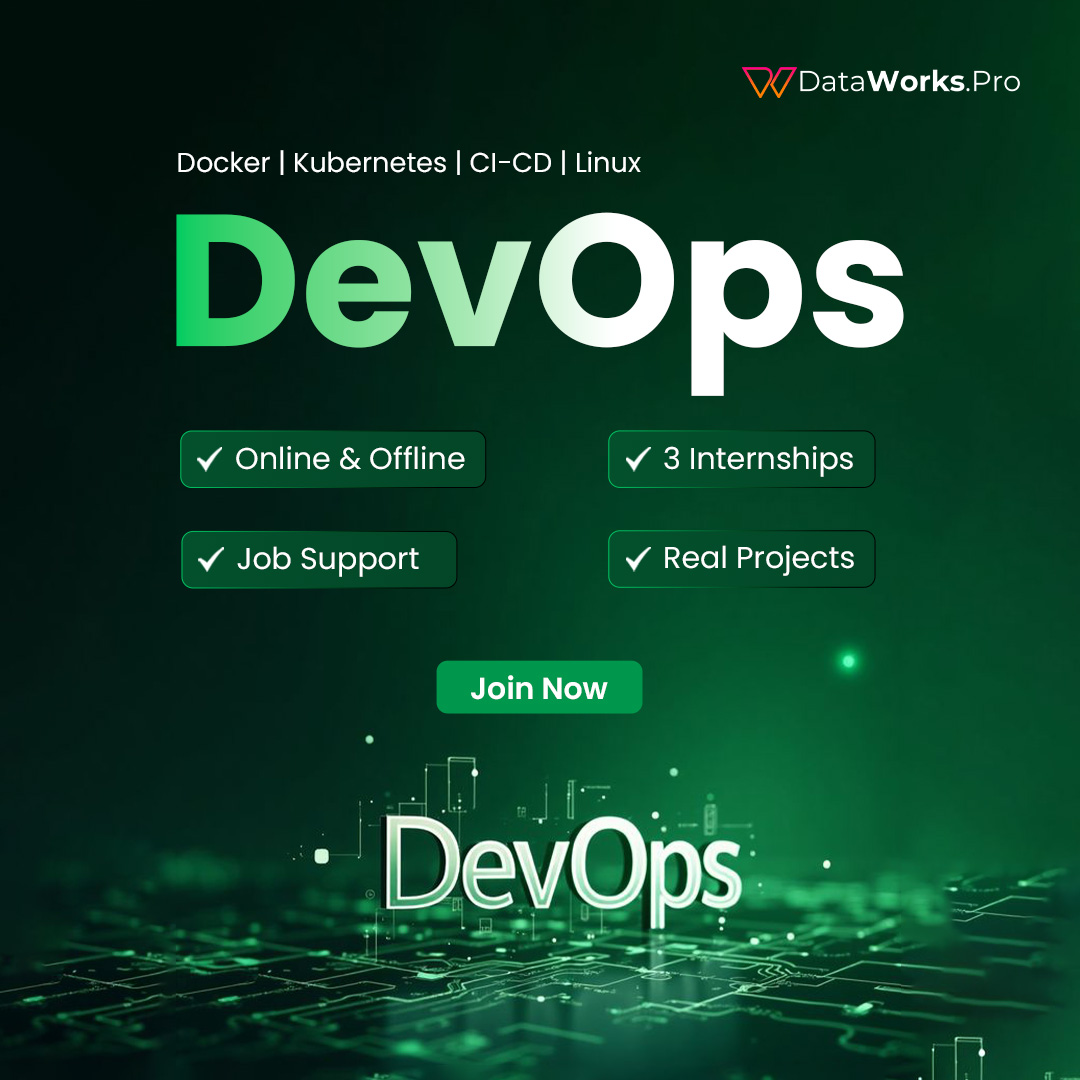 dataworks27's tweet image. Step Into High-Demand DevOps Roles with DataWorks.Pro 💚

#DevOps #DevOpsEngineer #Kubernetes #Docker #CICD #LinuxAdmin #CloudEngineering #TechCareers #DevOpsTraining #DataWorksPro #ITJobs #Internships #JobSupport #HyderabadTraining #UpskillNow #OnlineTraining