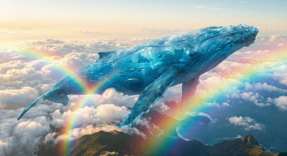 iamluokai's tweet image. Come and see the cinematic language and incredible detail in this generated test! 🐋 

The image was created with Nano banana Pro, and the video was brought to life by Grok.

Image Prompt: A majestic, translucent blue whale, made of seawater with visible fish schools inside,…