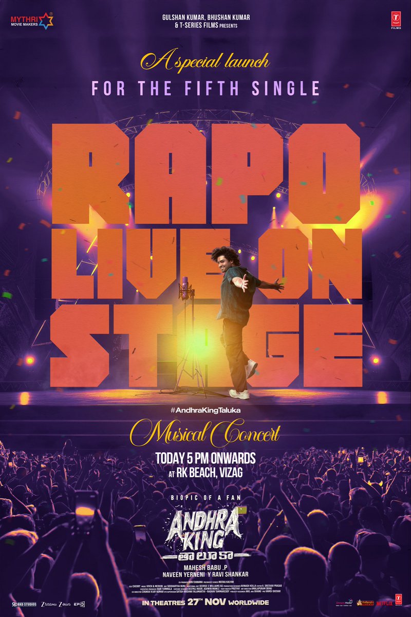 ramsayz's tweet image. VIZAG! See you with a kickass song from #AndhraKingTaluka tonight! ❤️‍🔥