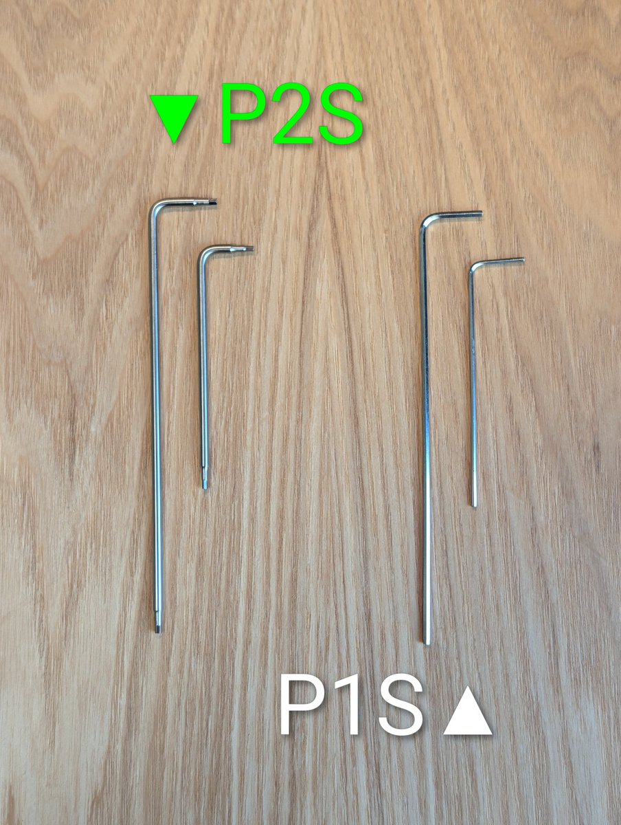 FlowLog2's tweet image. Bambu Lab  #P2S の基本工具🔧

目新しいものはないかと思いきや…

舐めやすくて微妙だった六角レンチが質の良いものへ進化してる👀✨