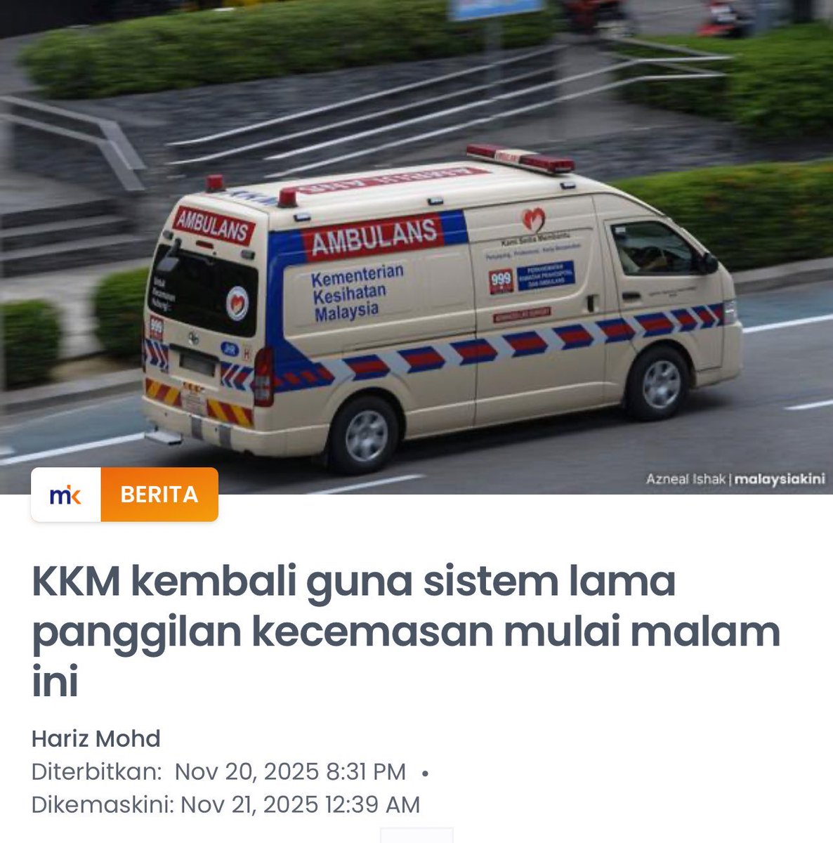 After spending RM1 Billion to develop emergency response apps, Madani now asks to use back the old system.