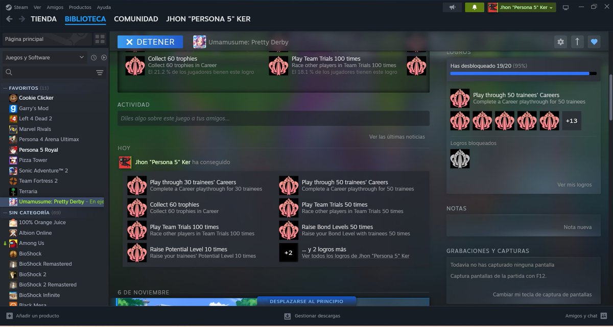 ElAlexOOF's tweet image. se me ocurrio abrir el uma en el pc y casi me lo platino de una xdddd