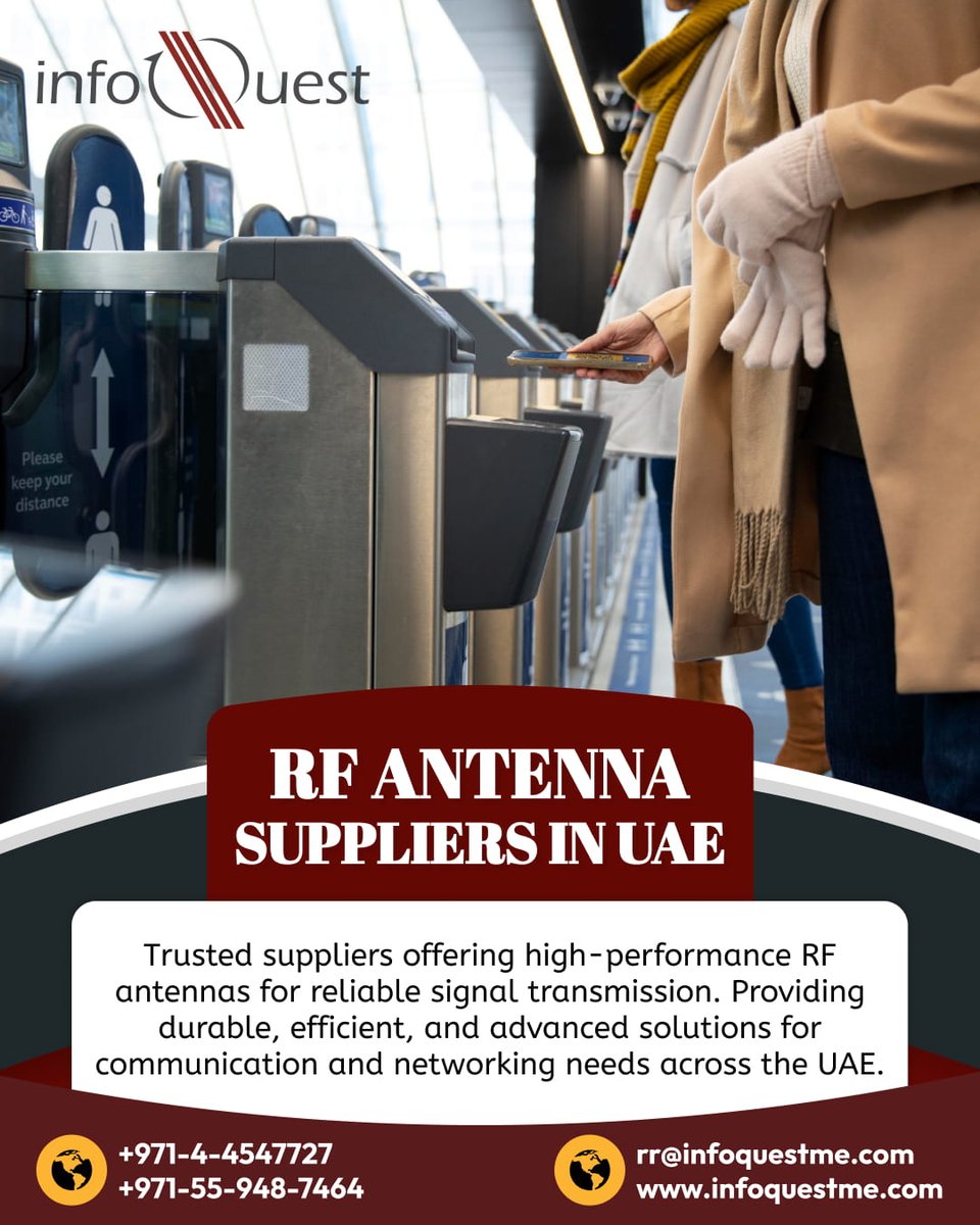 InfoquestDubai's tweet image. 📶 RF Antenna Suppliers in UAE - Trusted Solutions for Reliable Signal Transmission! 📶
📞 +971-4-4547727
+971-55-9487464
📧 Email: rr@infoquestme.com
🌐 infoquestme.com

#RFAntenna #SignalTransmission #NetworkingSolutions #Communication #ReliableSignal #RFSolutions #UAE