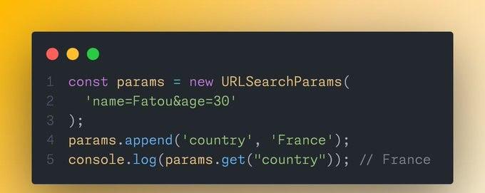 CodeDev_Academy's tweet image. 🖥 JavaScript Tip:

🌟 Use URLSearchParams to easily manage query parameters!