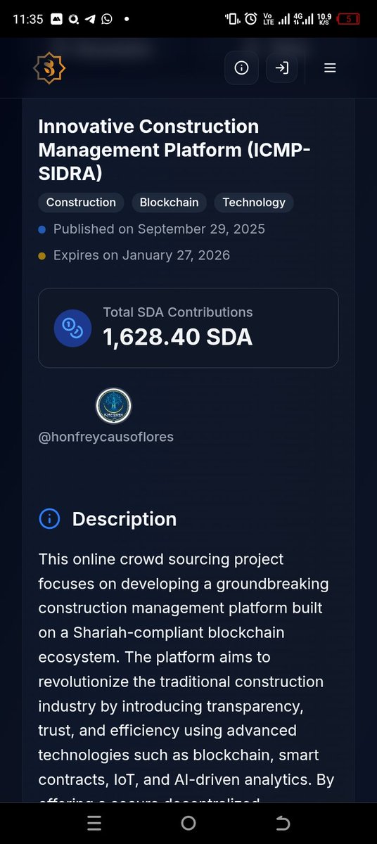 Abdulsubhann0's tweet image. Construction has never been this transparent! ICMP-SIDRA empowers every stakeholder through verified, blockchain-based data. View project:
sidrastart.com/project/07d7d2…
#DataIntegrity #SmartInfra