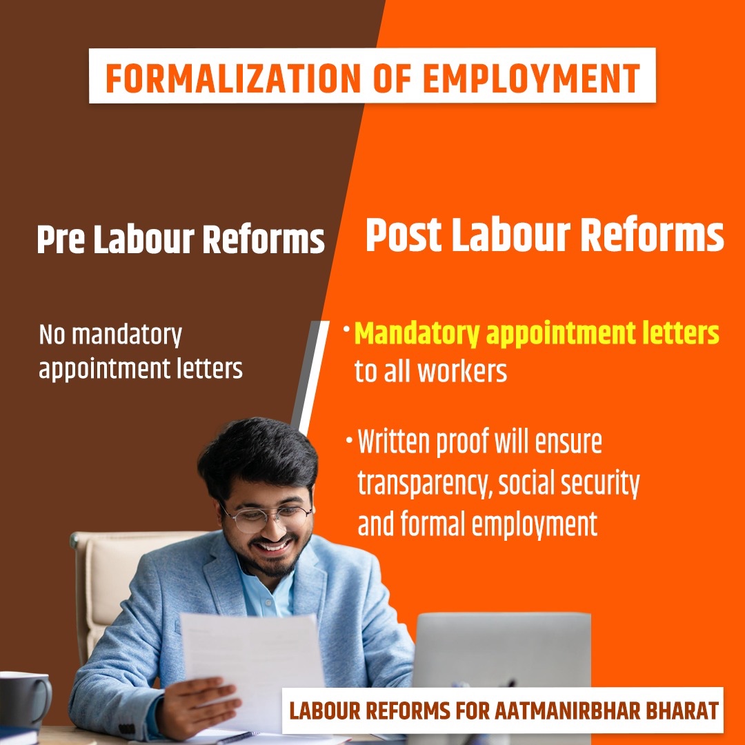 ShetSadanand's tweet image. India’s labour sector is seeing a major positive change under the @BJP4India Government led by Hon’ble Prime Minister Shri @narendramodi Ji. The new Labour Codes are truly pro worker and are helping both workers and businesses. With simpler procedures, wider ESIC benefits, formal…