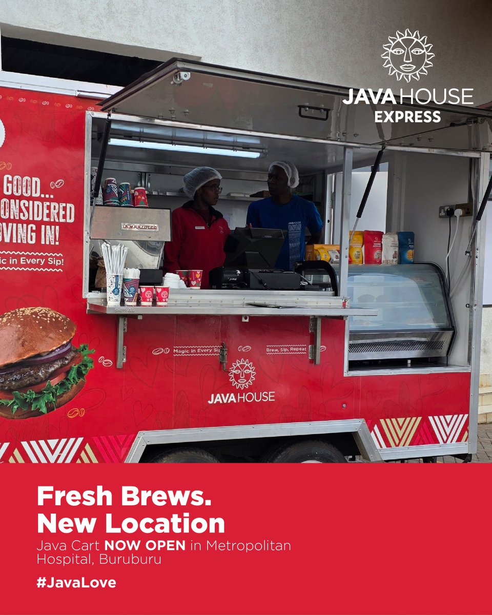 javahouseafrica's tweet image. It’s official! The Java Cart has landed at Metropolitan Hospital, Buru Buru for your favourite coffee, pastries and warm Java experience. See you soon!​
#JavaLove