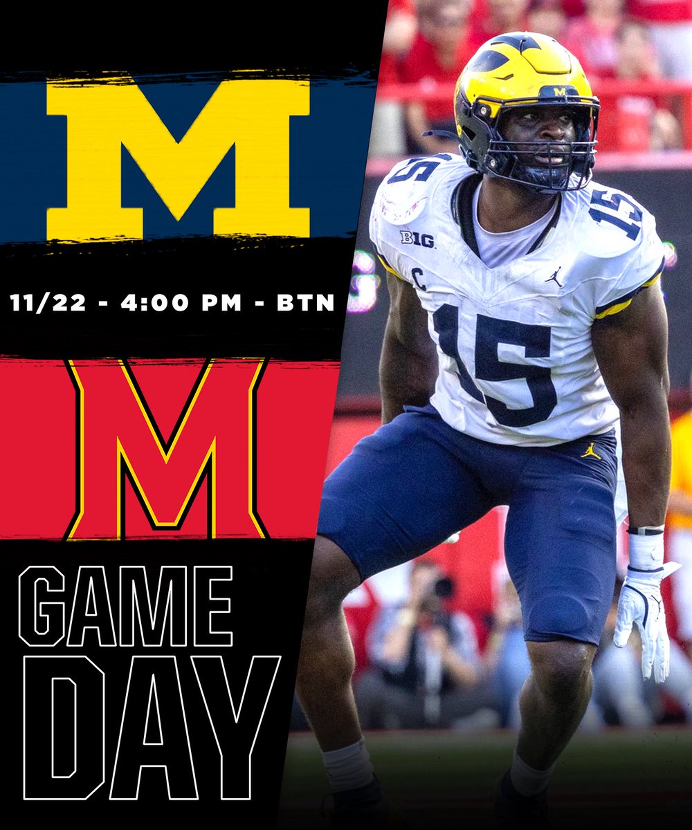 uofmcoverage's tweet image. GAMEDAY! 〽️

Michigan is a 13.5-point favorite against Maryland (4-6). Drop your score predictions👇

#BeatMaryland #GoBlue