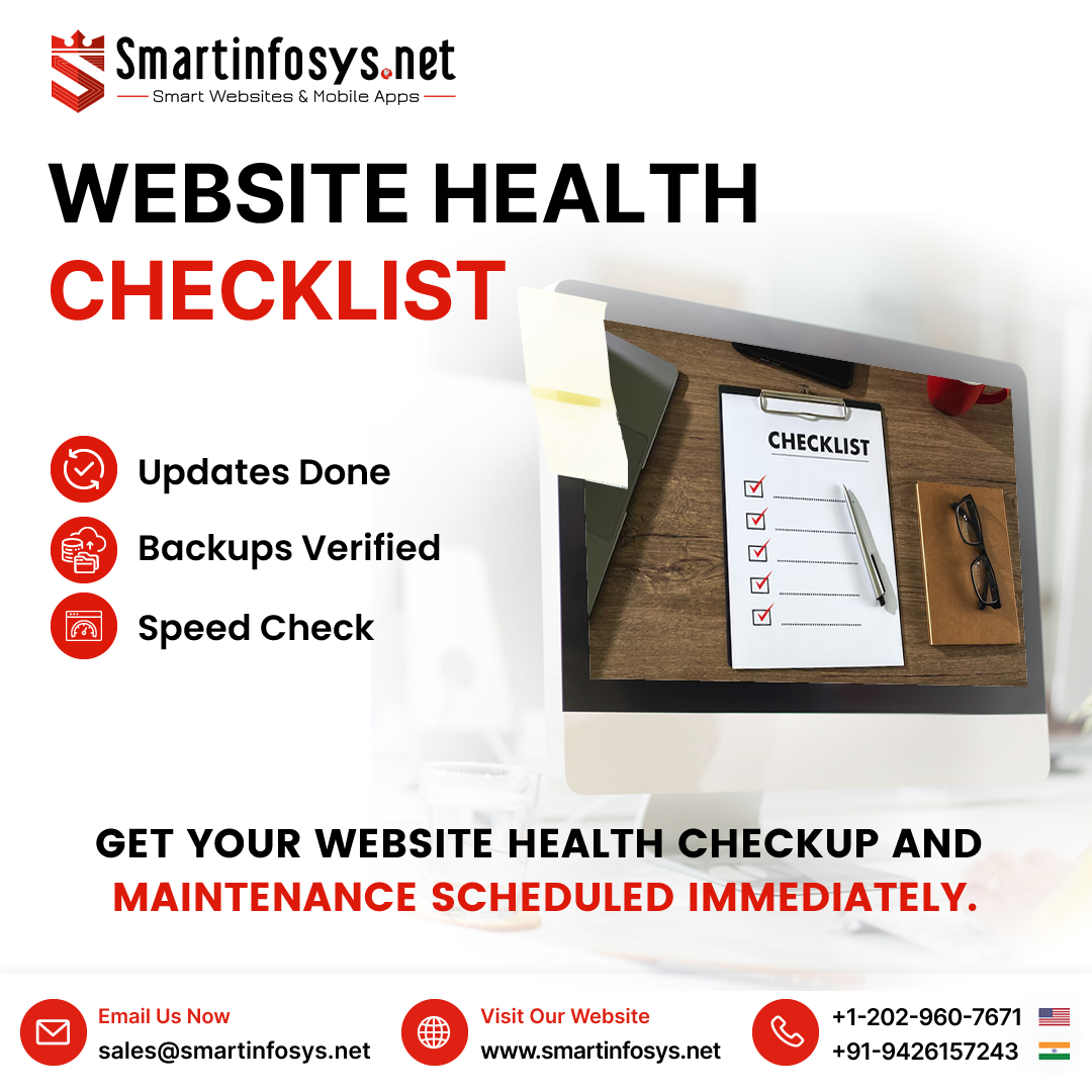 smartinfosys_'s tweet image. Your website needs regular care to stay fast, secure, and reliable. 

✔ Updates
✔ Backups
✔ Speed Optimization

Smartinfosys.net handles it all with a complete Website Health Checklist. Keep your business online and performing at its best.
#WebsiteMaintenance
