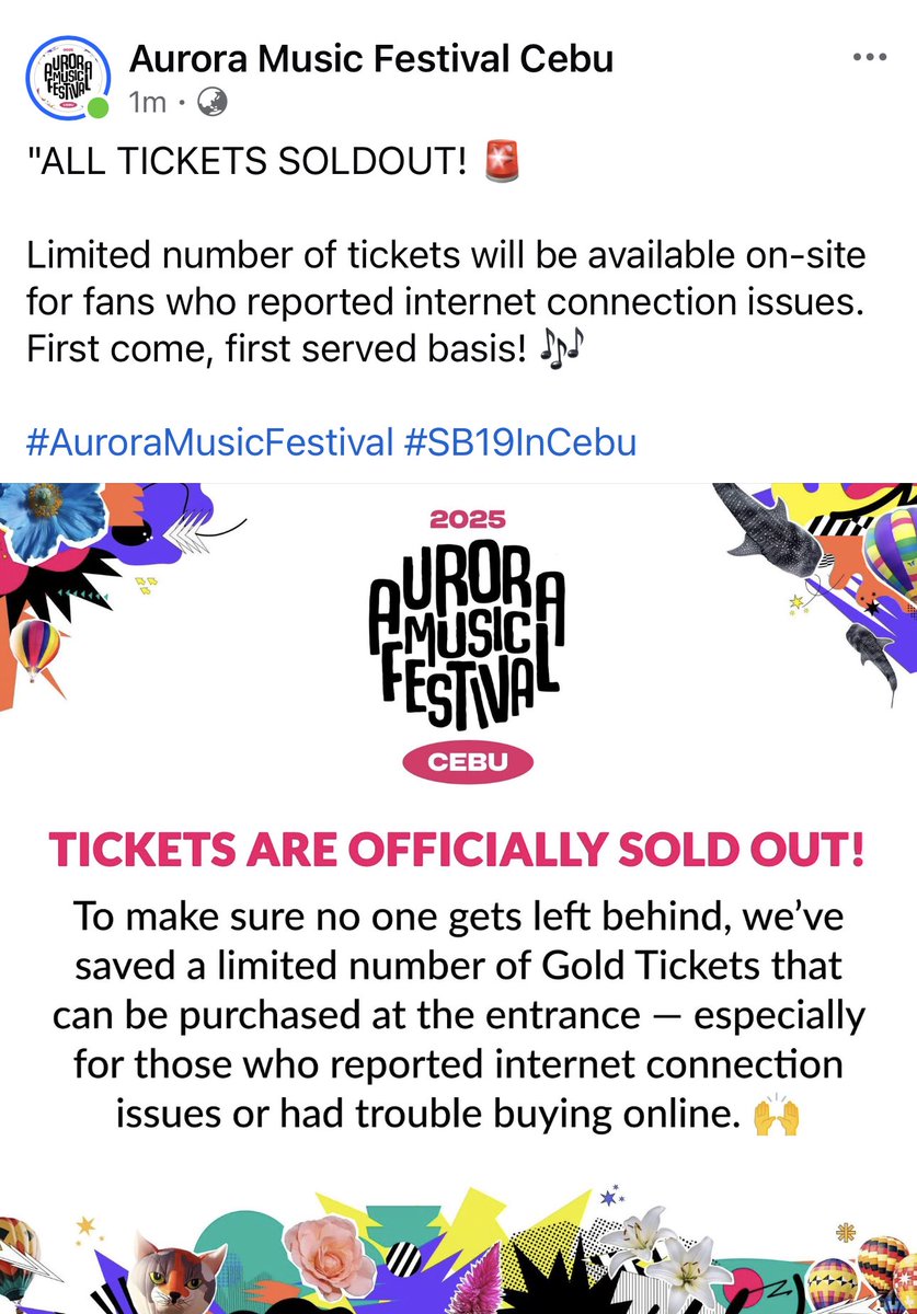 AURORA MUSIC FESTIVAL CEBU IS NOW OFFICIALLY SOLD OUT🙌

<a href="/SB19Official/">SB19 Official</a> #SB19