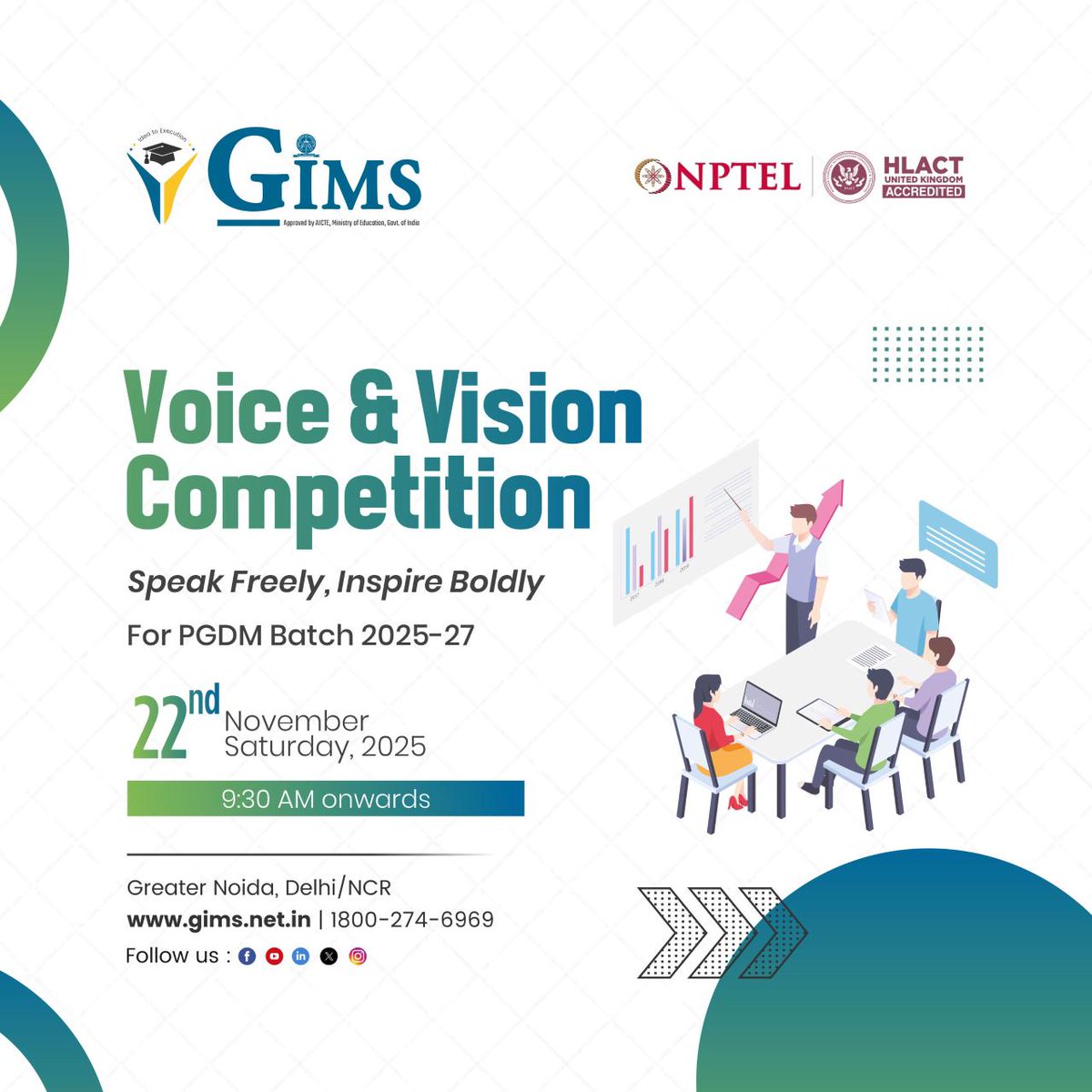 gims_net_in's tweet image. GIMS is hosting the Voice &amp;amp; Vision Competition for the PGDM Batch 2025–27, giving students a platform to speak freely, present ideas, and build confidence, creativity, and leadership skills.
 #GIMS #VoiceAndVision