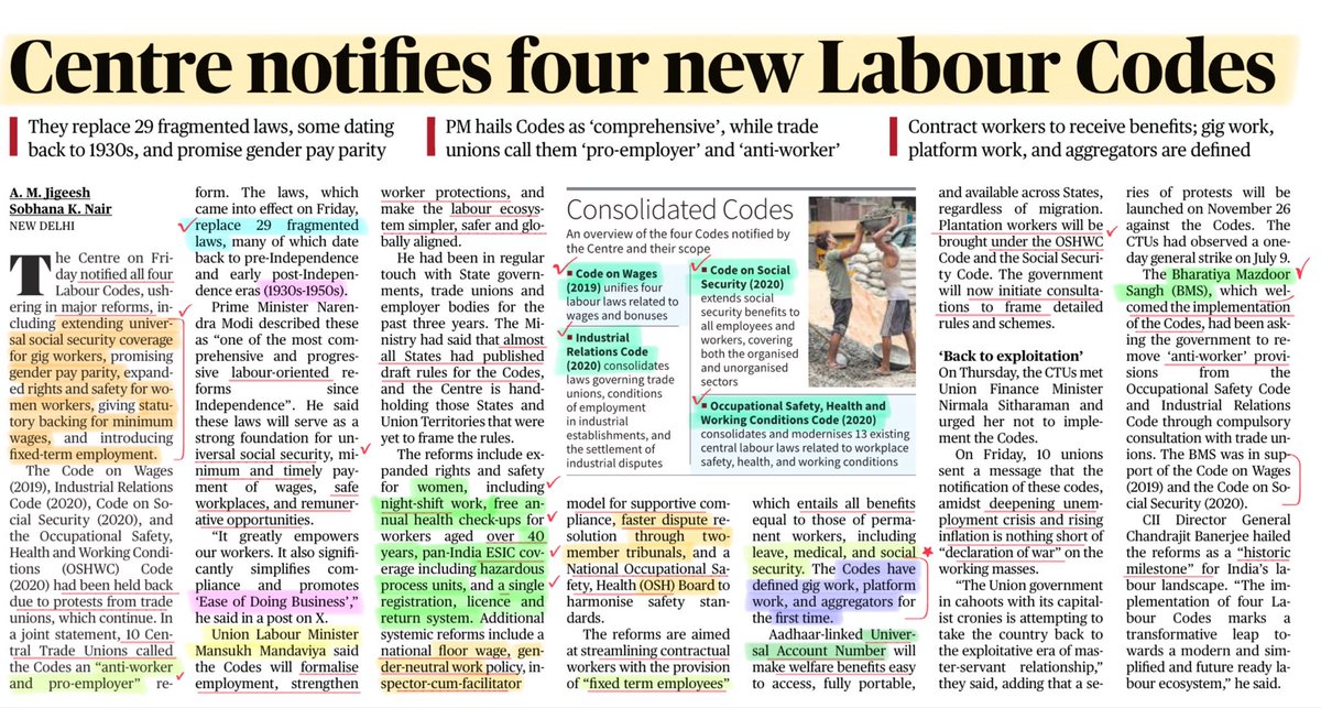 StudyRules12's tweet image. #upsc
#Currentaffairs
 #UPSCPrelims2026 
#Labourlaws
 #Labourcodes