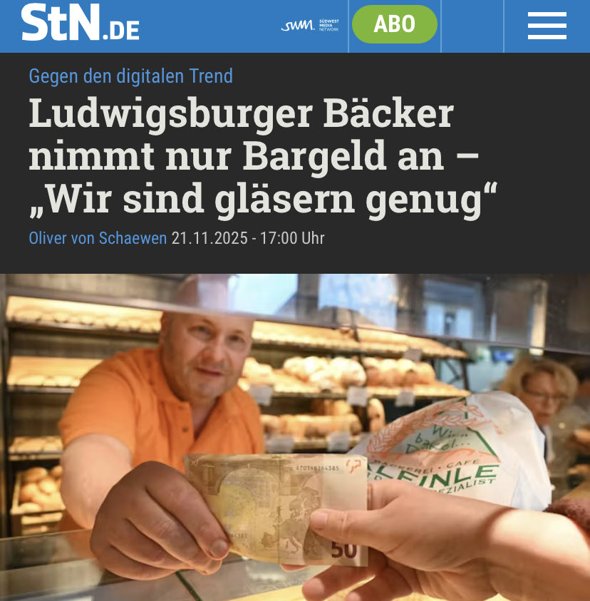 Der Held des Tages: Nur Bares ist Wahres.👍🏻