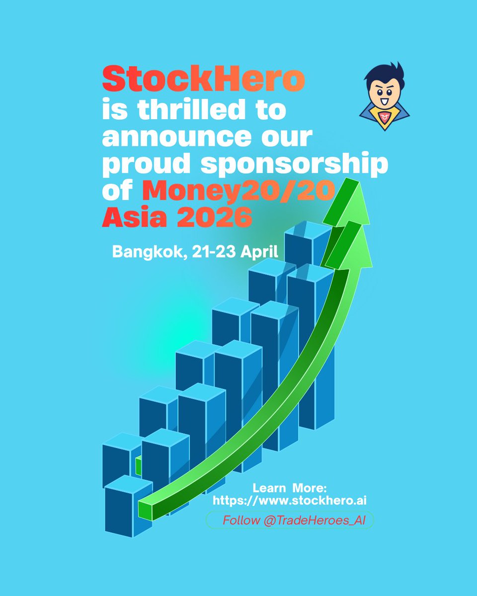 TradeHeroes_ai's tweet image. Will you be attending Money20/20 Asia in Bangkok? Let us know by replying to this post—we’d love to schedule a meeting!

#Stocktradingbot #AITradingBot #automatedtrading