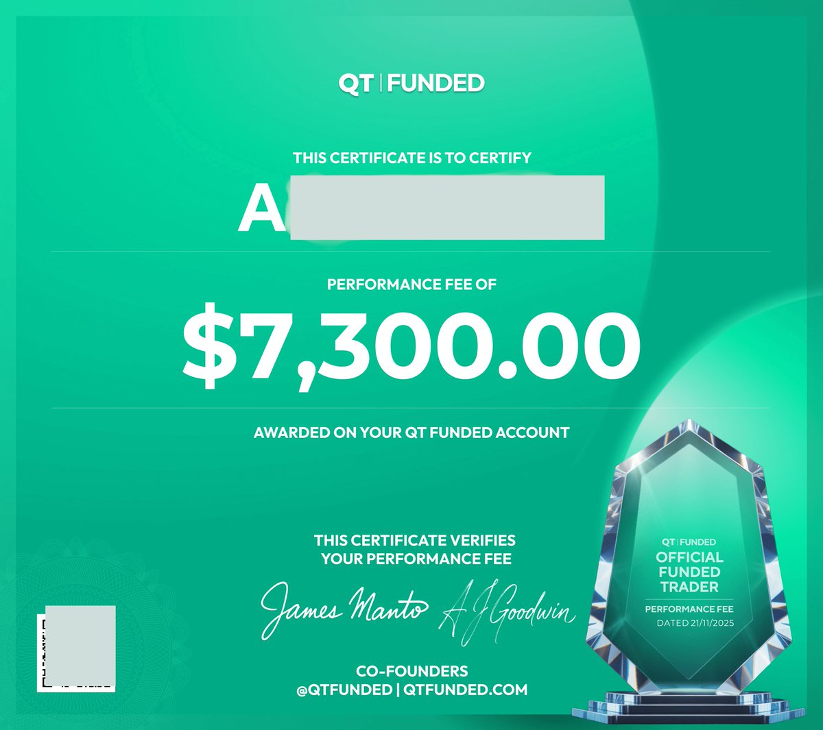 SystematicEdge1's tweet image. Some wins for this week :)).

1. 2nd payout of this month coming from @QtFunded . Cheers to the team @AlexQuantTekel for processing this so quick, just waiting for the funds to hit and it will be happy days!

2. I've been running my system on an FTMO 100k eval. Only up 1.5% this…
