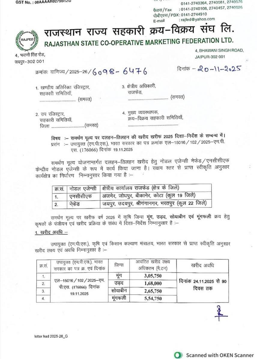 ajits_rathore's tweet image. किसानों की माँग को देखते हुए आगामी 24 नवंबर से सरकारी खरीद पर मूंगफली सहित विभिन्न जिन्सों की तुलवाई शुरू करने के आदेश सरकार ने जारी किए है लेकिन हमारी सरकार से माँग है की बीकानेर में बिल की अनिवार्यता खत्म की जाए तथा वंचित किसानों को ऑनलाइन टोकन कटवाने का वापिस मौका दिया जाए।