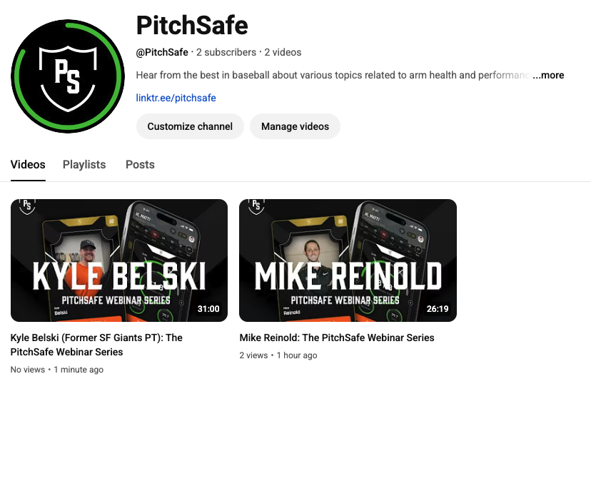 Pitchsafe_co's tweet photo. Everyone! Go subscribe to the PitchSafe YouTube channel, where our weekly webinar will be hosted live with some of the best and most notable names in baseball health and performance. #PitchSafe

https://t.co/gtrVC1PWSo https://t.co/YiQQ6jyfK9