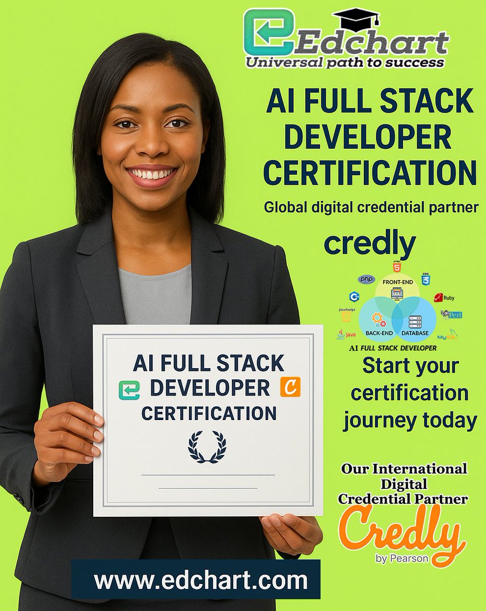 edchartcom's tweet image. Global AI Full Stack Developer Certification!

Start now 👇Cert: edchart.com/certificate/ai…

Credly: credly.com/org/edchart-te…

#AI #AIFullStack #AICertification #TechJobs #MachineLearning #OnlineLearning #Freelancers #CareerGrowth #Edchart