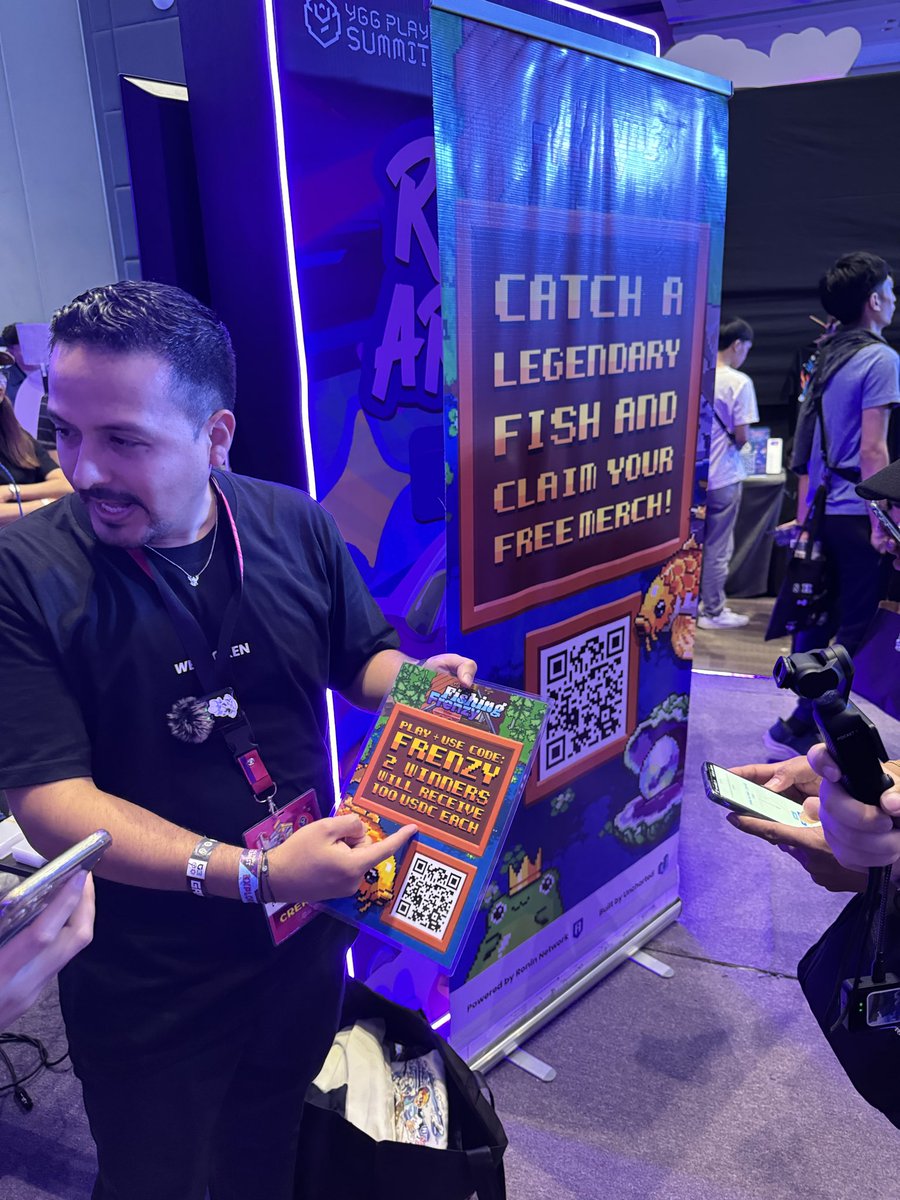 Catch a legendary fish. Win some merch. So simple. 🤌

<a href="/FishingFrenzyCo/">Fishing Frenzy</a> <a href="/YGGPlaySummit/">YGG Play Summit</a>