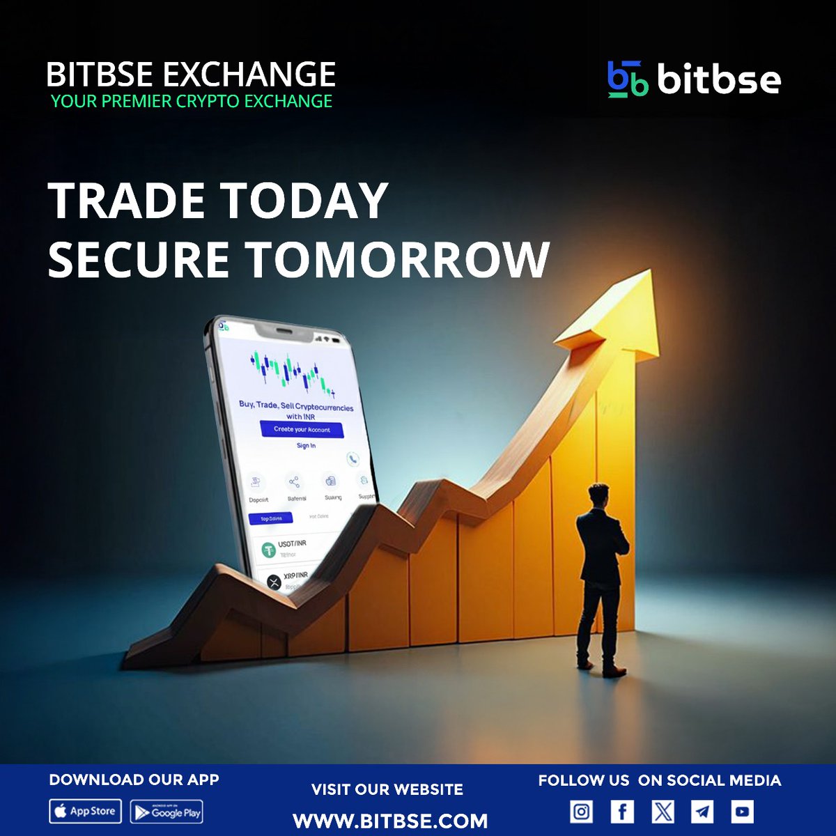 bitbse's tweet image. &quot;Trade smart, grow faster. Start your crypto journey with Bitbse today and secure your tomorrow.&quot;
.
#BitbseExchange #TradeToday #SecureTomorrow #CryptoTrading #InvestSmart #DigitalWealth 
.
Disclaimer: Nothing on this page is financial advice, please do your own research!
