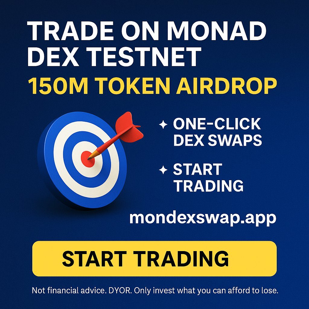 A455N's tweet image. Here is the post: 
🚀 150M Token Airdrop is live on MondexSwap — the new DEX aggregator for Monad.

Trade on the MondexSwap, earn points, build streaks, and climb tiers. Early users qualify for a share of the airdrop (fair system, no KYC).

Try it here:👇
🌐…