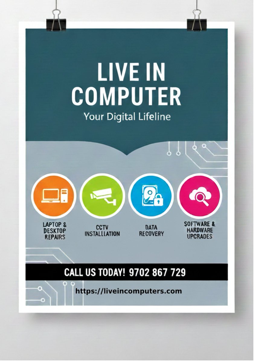 ComputersL26300's tweet image. Is your computer crashing, data lost, or home insecure? Don&apos;t panic! Live In Computer is your one-stop solution for reliable laptop/desktop repair, secure data recovery, and professional CCTV installation. We bring your digital life back to life! #ComputerRepair #DataRecovery