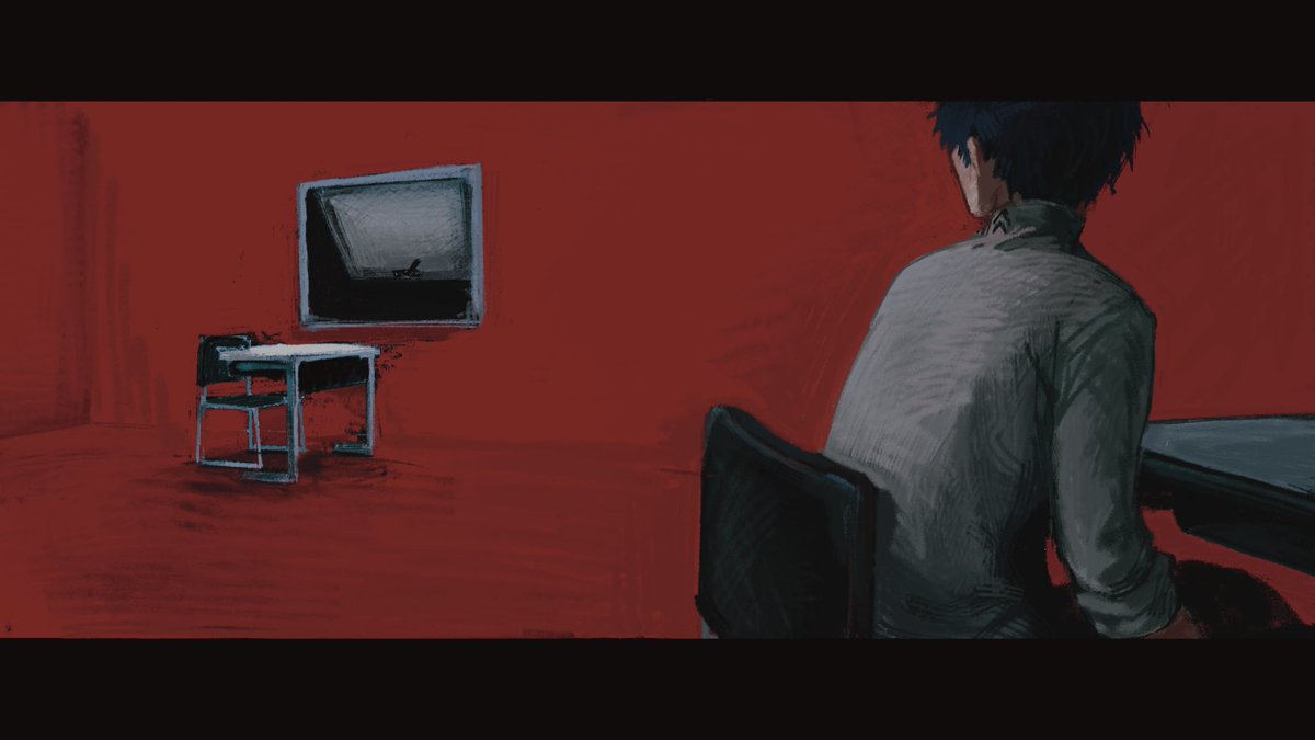 borzoing's tweet image. (11/22) looked behind my shoulder out of habit #persona5