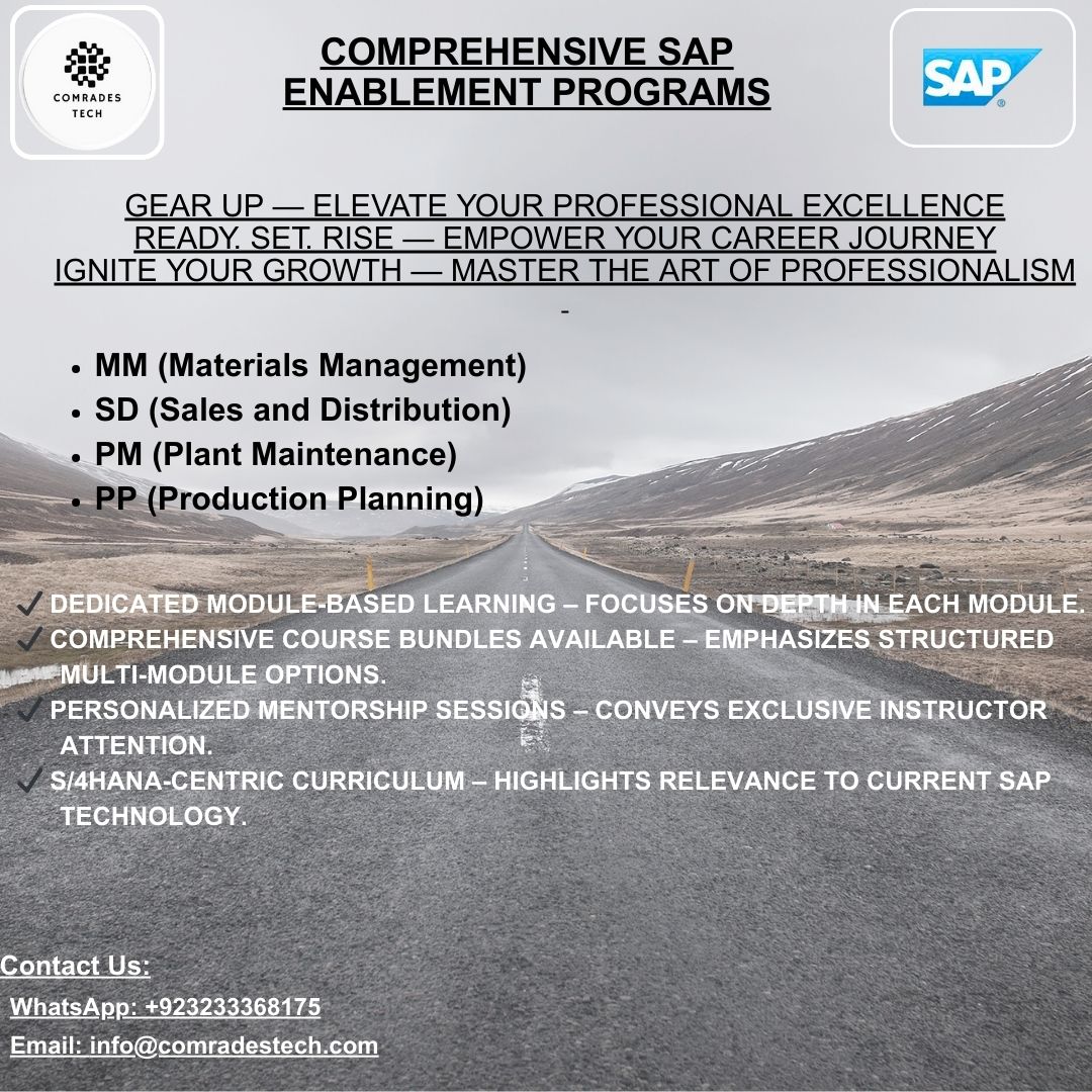 ComradesTechSAP's tweet image. #SAP #SAPTraining #SAPConsultant #SAPLearning #SAPCareer #SAPEducation #SAPCertification #SAPModules #SAPImplementation #SAPDigitalTransformation
#SAPMM #MaterialsManagement #SAPProcurement #SAPInventory #MMTraining #ProcureToPay #SAPMMConsultant #SAPMMTraining #SAPcommunity