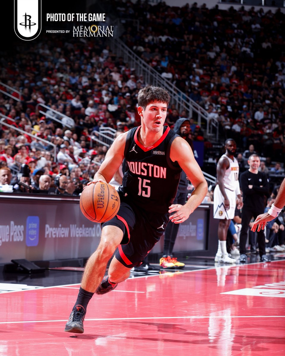 Reed Sheppard with a career-high 27 PTS against the Nuggets! 

@MemorialHermann | #Rockets 