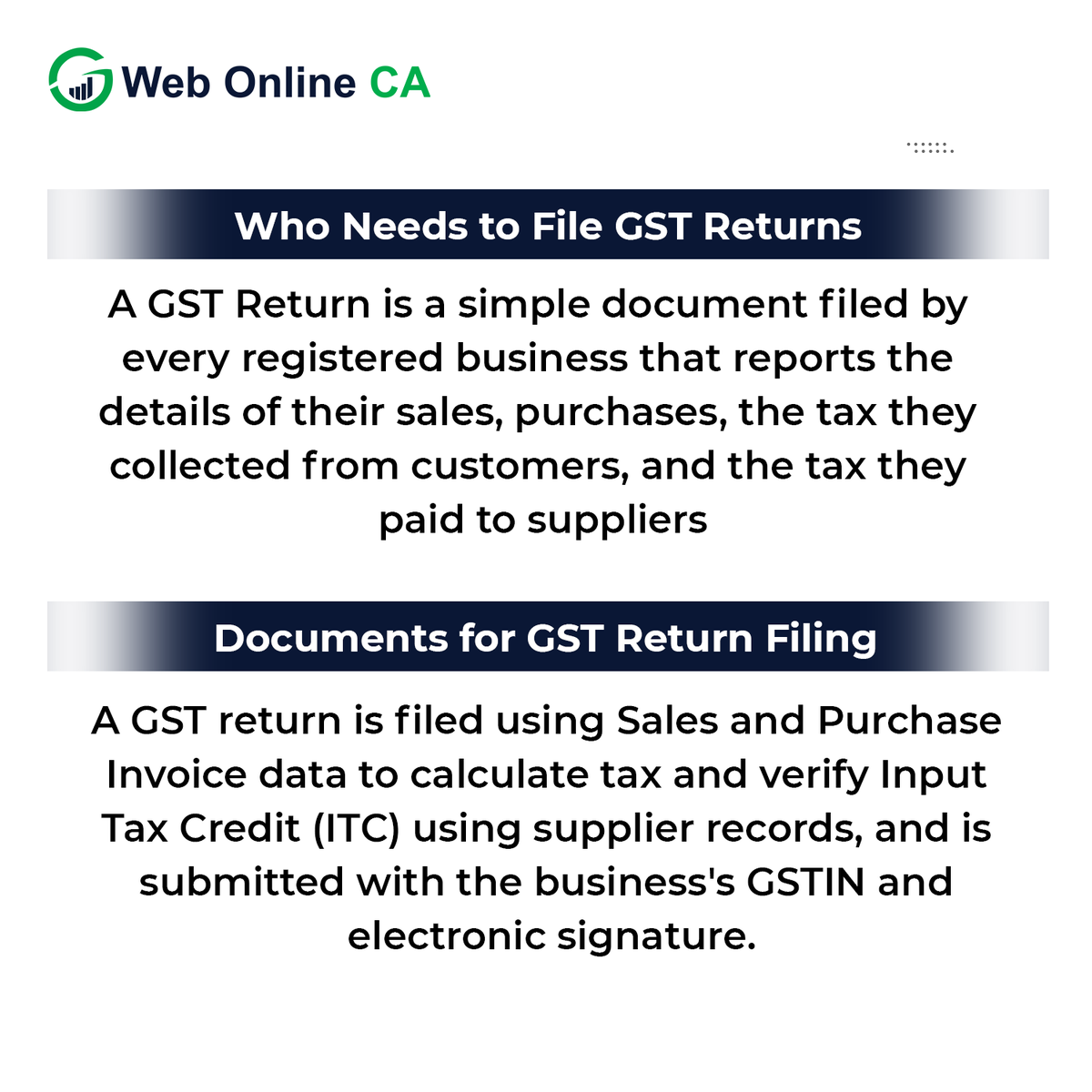 Webonlineca's tweet image. Protect Your Benefits! GST Filing is the Key. 🔑

Don&apos;t let missed deadlines cost you money and reputation. File your GST Returns easily with Web Online CA!

Call Us: +91 74138 26826 
Visit: webonlineca.com

#GSTReturn #Trending
