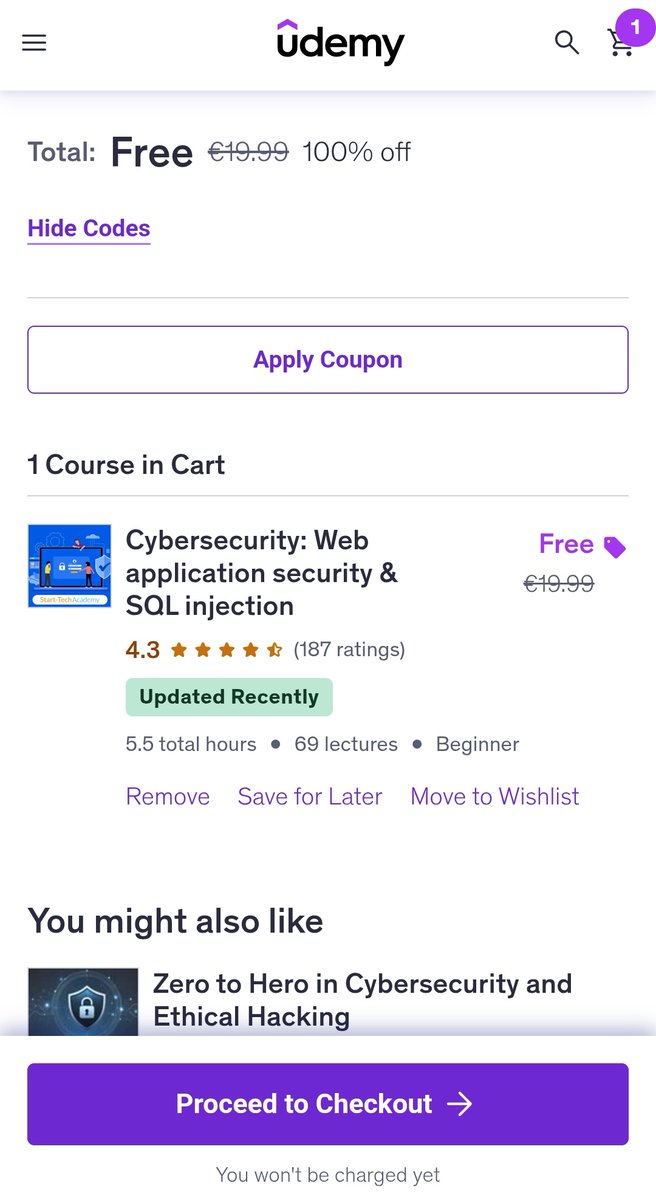 freeprogrammers's tweet image. #آموزشی
دوره خوبی هستش تا برداشته نشده، رایگان به اکانت یودمی تون اضافه کنید
موضوع:
Cybersecurity: Web application security &amp;amp; SQL injection

لینک:
udemy.com/course/web-app…

#SQLInjection
#SQLi
#WebAppSec
#AppSec
#CyberSecurity
#Infosec
#Pentest
#BugBounty
#SecureCoding
#OWASP