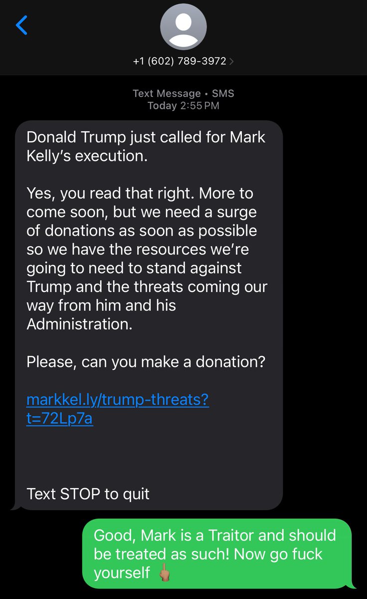 KCPayTreeIt's tweet image. I received this text from you yesterday! You’re just a lying and grifting piece of shit traitor!