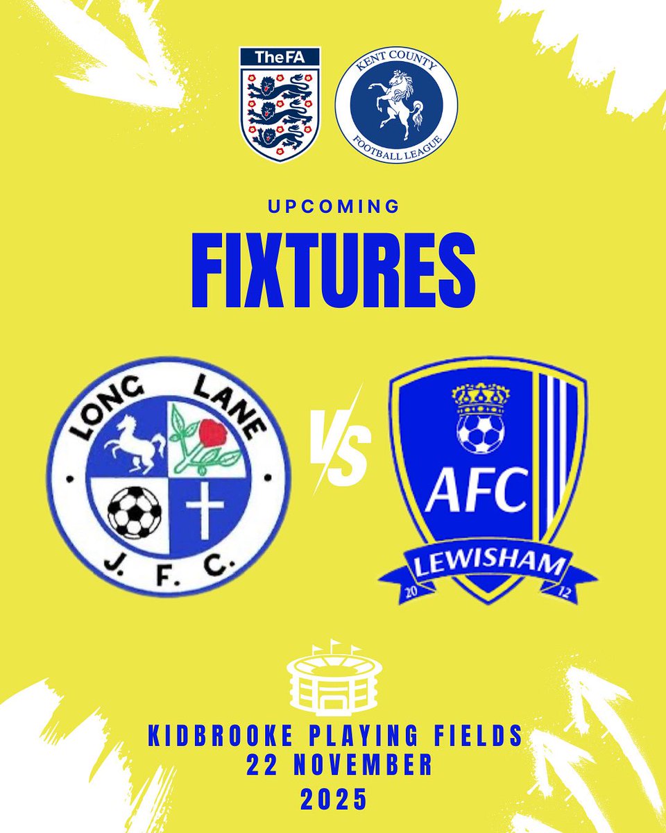 Big game against <a href="/LongLaneU23/">Long Lane U23s ⚽️</a> ‼️

📅 22 November 2025
🆚 <a href="/LongLaneU23/">Long Lane U23s ⚽️</a> 
⌚️ 2PM
🏆 <a href="/KCFL1516/">Kent County FL News</a> 
🏟️ KIDBROOKE PLAYING FIELDS