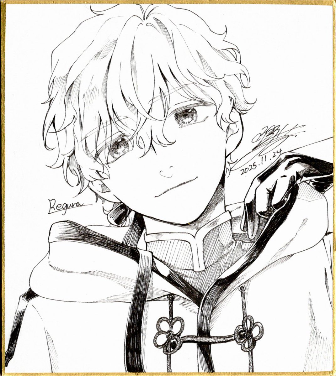 モノクロ原画 兎＊キノコ＊星花 モノクロ原画 兎＊キノコ＊星花