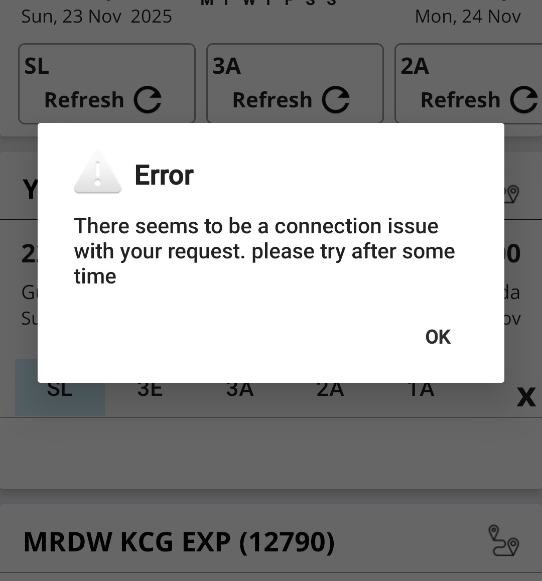 M_NijamuddiN's tweet photo. Same issue 🥲🤦 @IRCTCofficial @RailwaySeva https://t.co/QHNB96qtIB