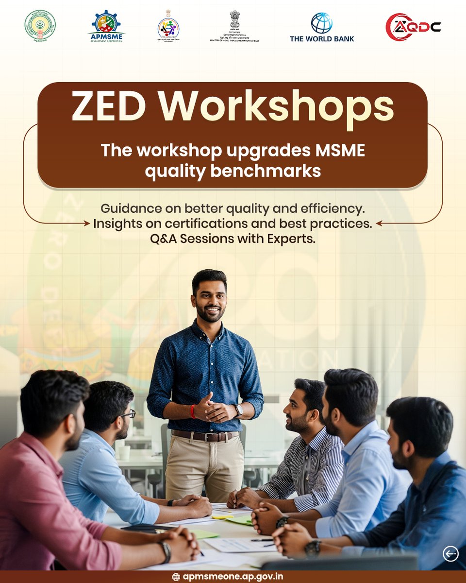 apmsmedc's tweet image. ZED Workshops are equipping MSMEs with the right knowledge, modern practices, and actionable guidance to strengthen their manufacturing capabilities and overall business growth. 

These sessions help small enterprises understand industry expectations, improve their operational…