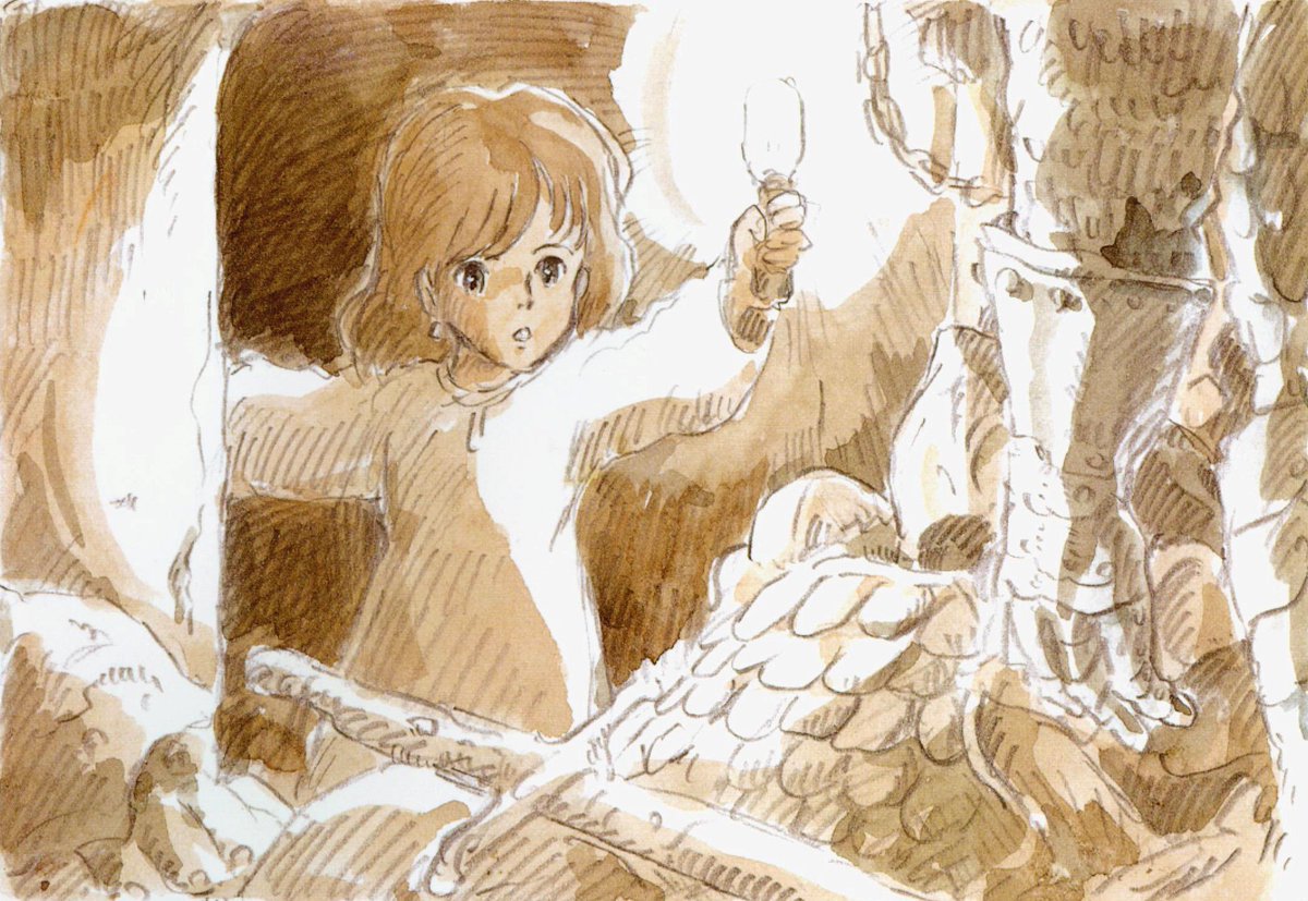 ani_obsessive's tweet image. Concept art by Hayao Miyazaki for Nausicaä of the Valley of the Wind (1984), dir. Hayao Miyazaki, Topcraft