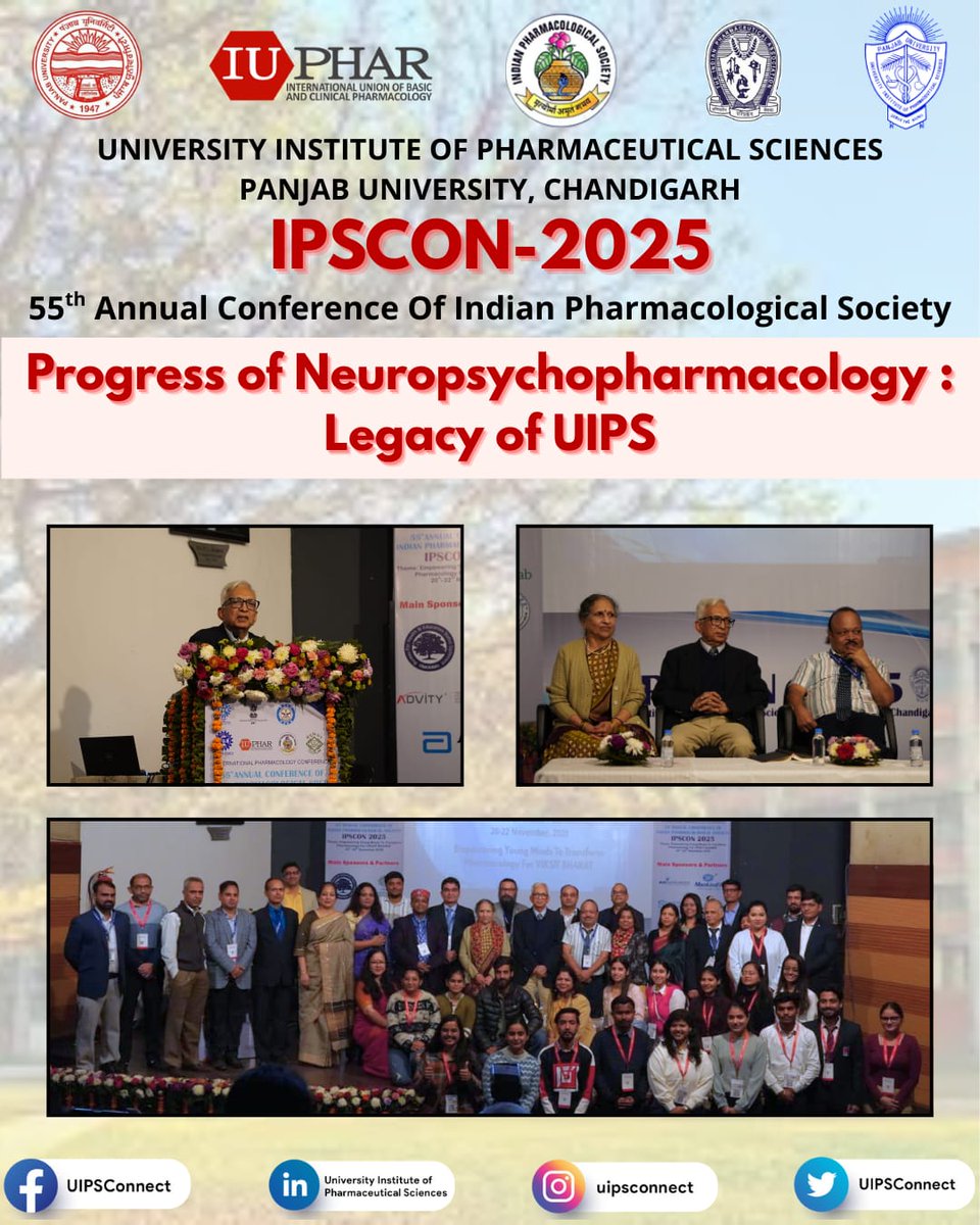 UIPSconnect's tweet image. #panjabuniversity #puchd #uips #conference #ipscon #pharmacology #ips #society #national #iuphar
