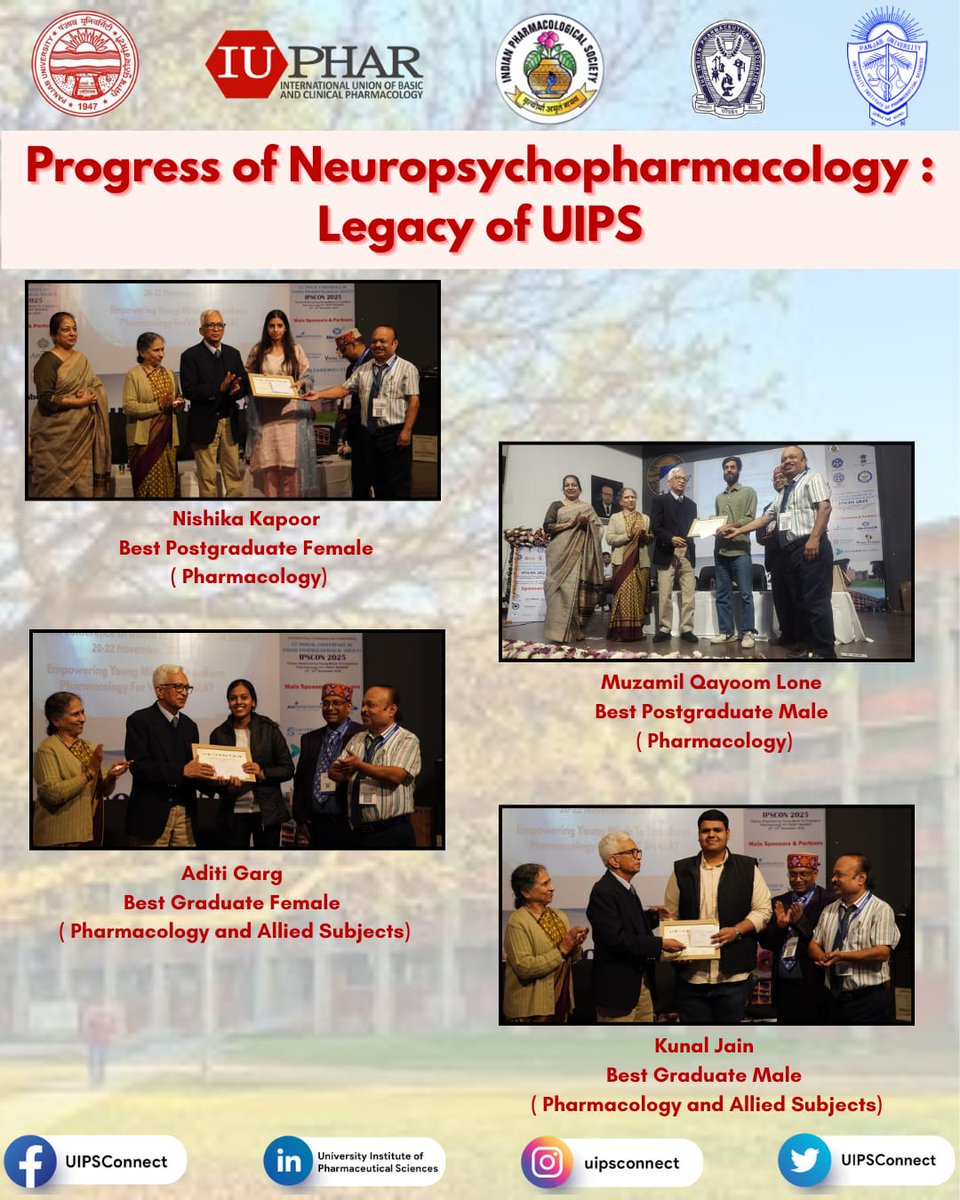 UIPSconnect's tweet image. #panjabuniversity #puchd #uips #conference #ipscon #pharmacology #ips #society #national #iuphar