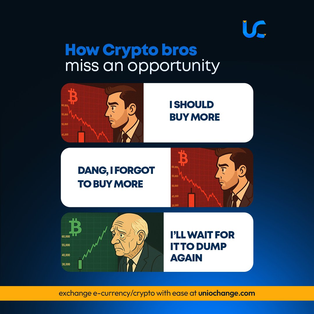 UNIOCHANGELTD's tweet image. Crypto bro whenever there is a market dip and he misses the chance to stack more😄

#eCurrency #cryptotrading #memesdaily  #USDT #Bitcoin #Altcoins #GM
