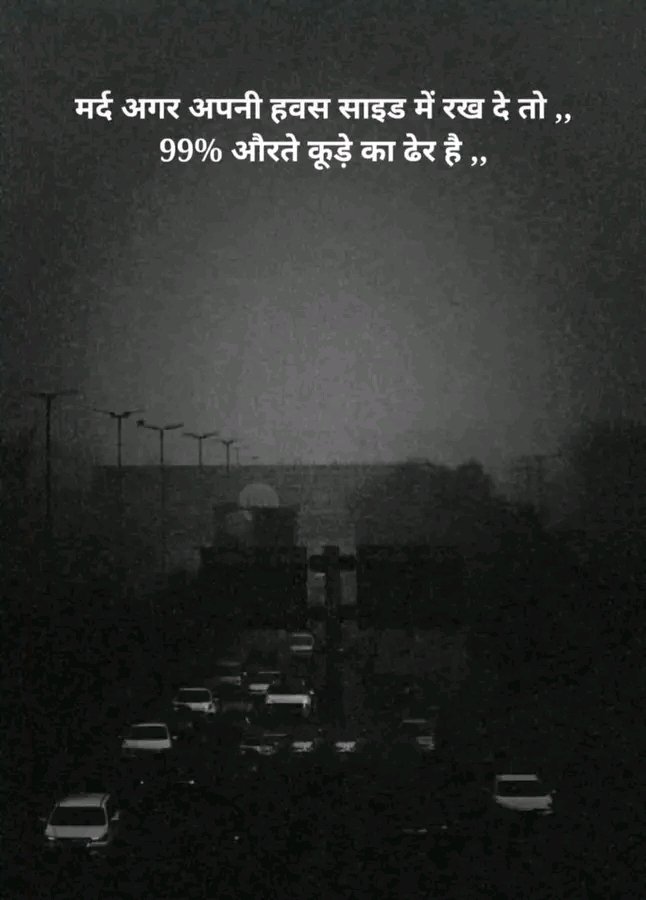 मर्द अगर अपनी हवस साइड में रख दे तो
90% औरतें कूड़े का ढेर है..🤔