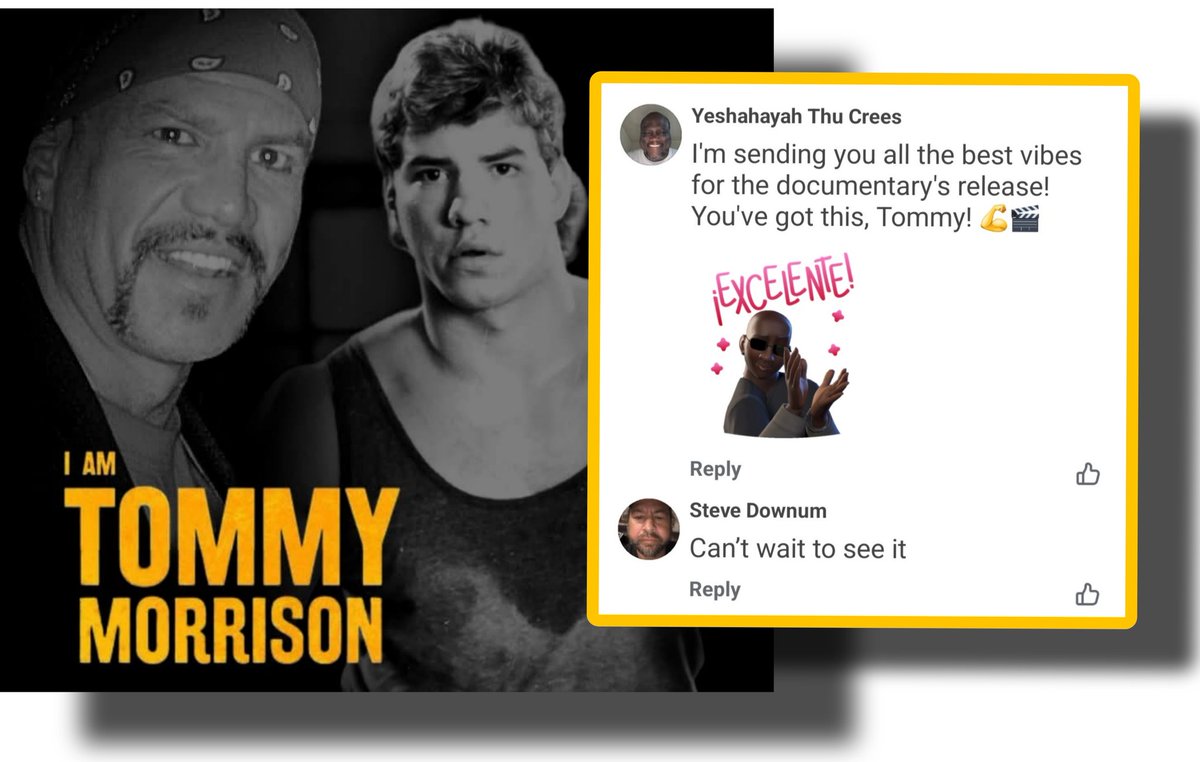 trisha_tommy's tweet image. I AM TOMMY MORRISON 🎬 
&quot;THIS IS #MY LIFE. #MY STORY. I&apos;M GOING TO TELL IT AS I LIVED AND BREATHED IT.&quot; - Tommy Morrison
IN POST PRODUCTION 👊⚡️🎬👊
TOMMY&apos;S OFFICIAL DOCUMENTARY:
I AM TOMMY MORRISON 🎬
#TOMMY&apos;S #OFFICIAL #AUTHORIZED #DOCUMENTARY.
👊🙏🙏👊
🎬WRITERS:
➡️TOMMY…