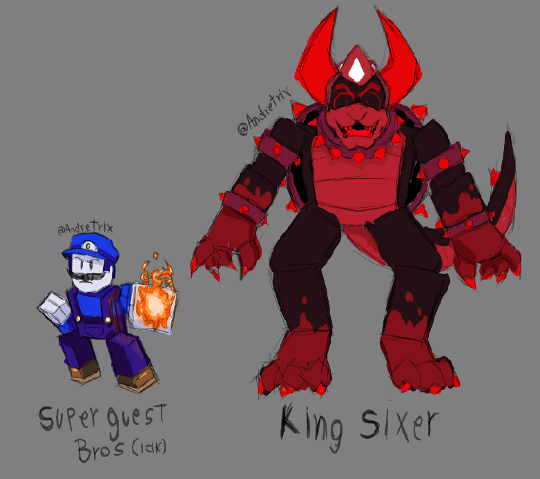 Andretrixyt's tweet photo. Guest 1337 &amp; Guest 666 Skin concept
mario &amp; bowser
(I'm going to make a complete concept video)
#Forsaken  #forsakenroblox #forsakenart 
#guest1337 #guest666 https://t.co/IjqCPaNRld
