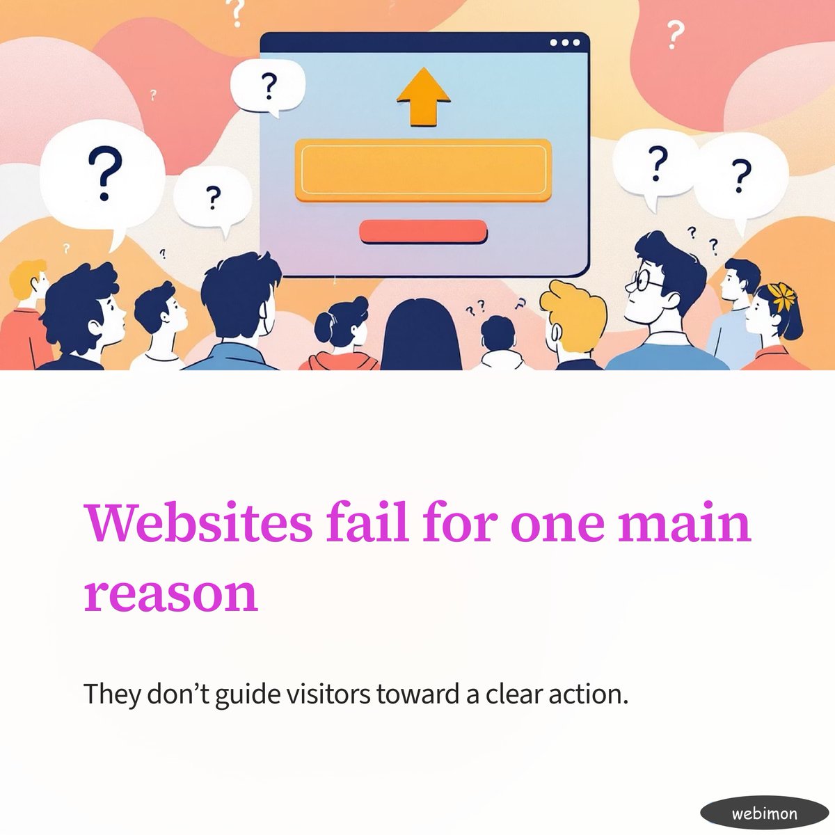 webimon's tweet image. If you could fix ONE thing about your website. what would it be?
Most sites don’t fail because of design… they fail because they don’t make people take action.
Comment the one thing you’d fix. I’ll reply with a quick audit.
#webdesign #businessgrowth #conversiondesign